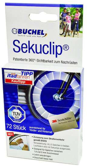 Büchel 3m scotchlite sekuclip 80mm spoke reflectors (72 pieces)