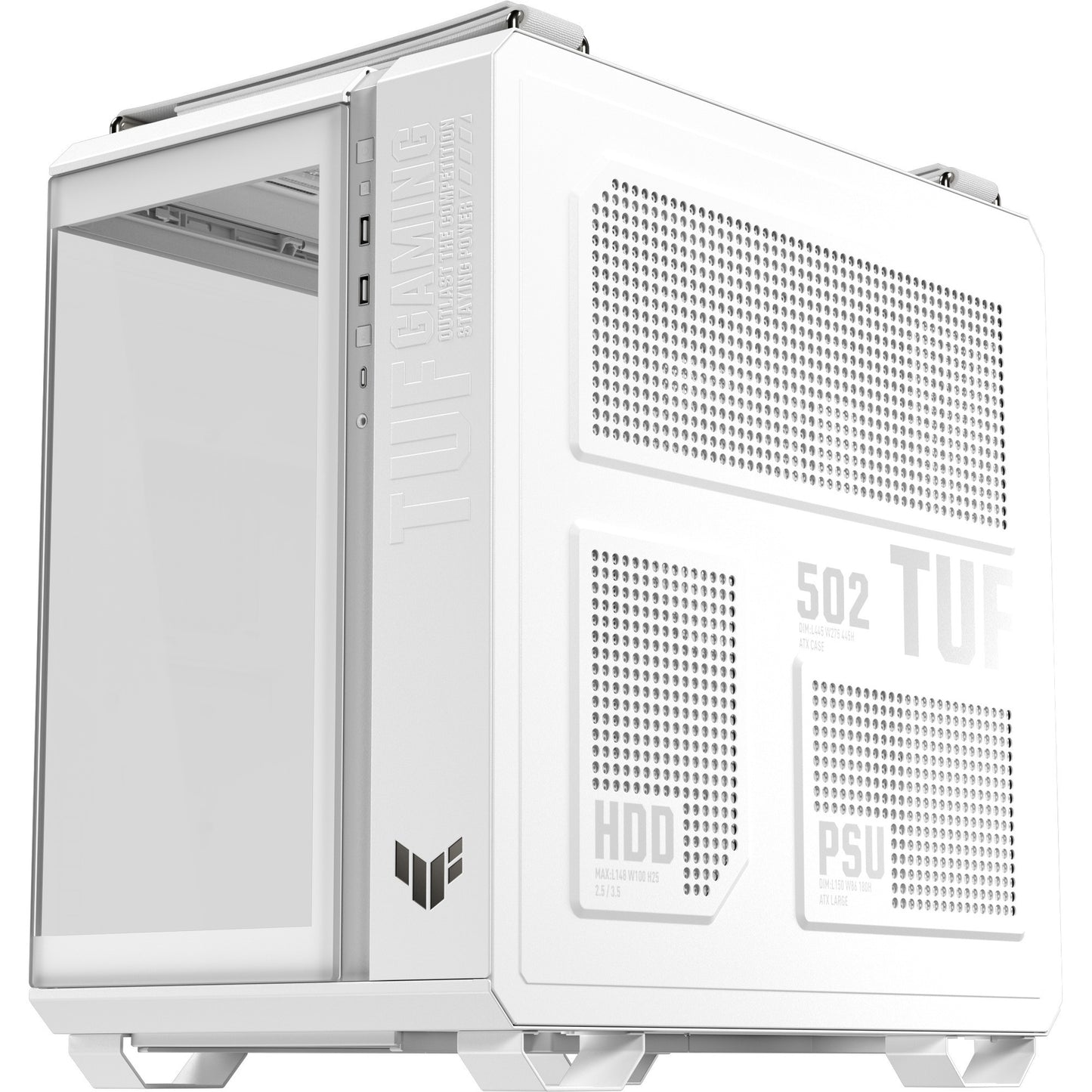 Asus tuf gaming gt502 horizon argb midi tower behuizing (wit | 3x usb-a | 1x usb-c | tempered glass)