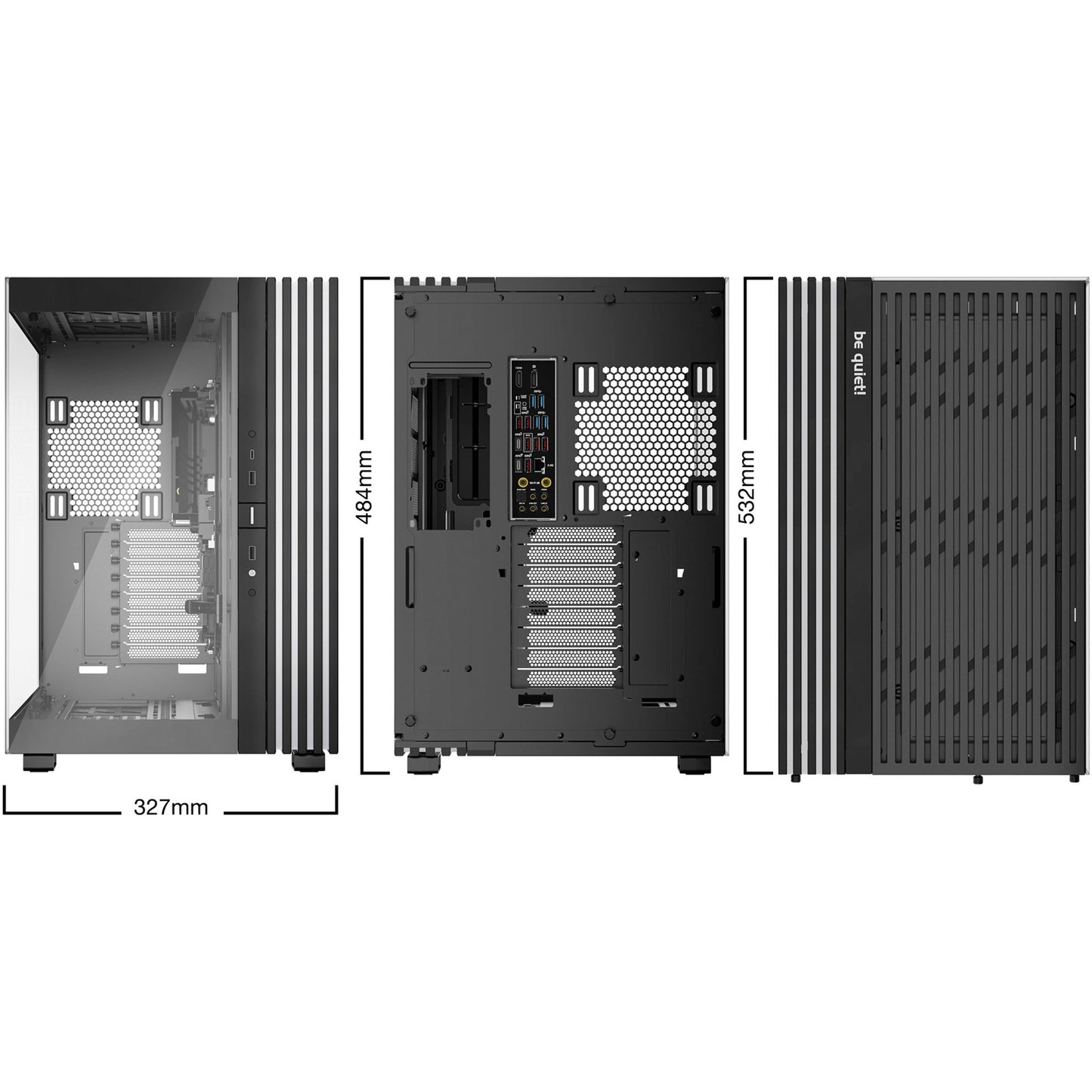 Be quiet! light base 900 dx big tower behuizing (zwart | 2x usb-a | 1x usb-c | rgb | window)