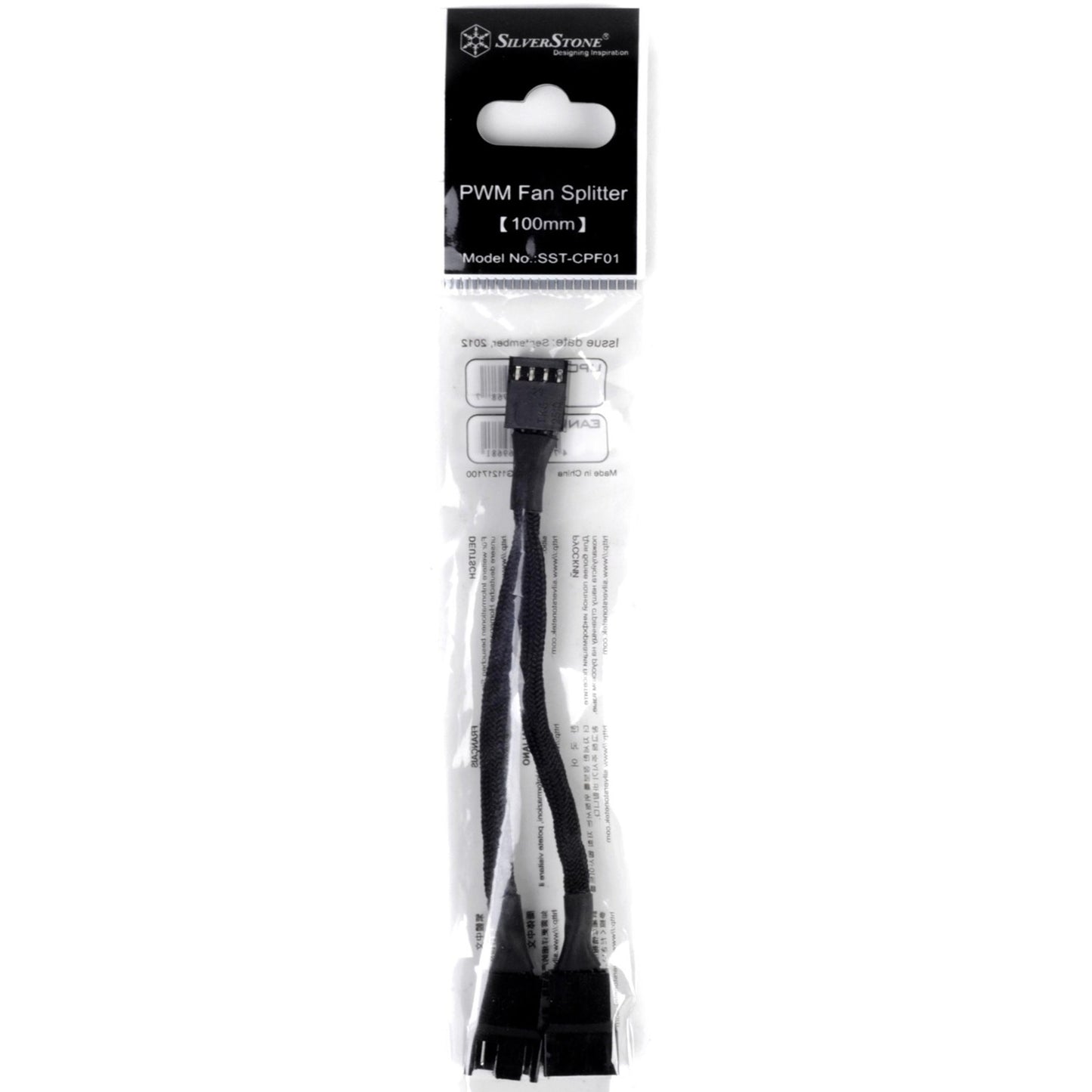 Silverstone sst-cpf01 splitterkabel (zwart, 10 centimeter)