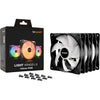 Be quiet! light wings lx pwm rgb case fans (zwart, 3 stuks, 120 x 120 x 25 mm)