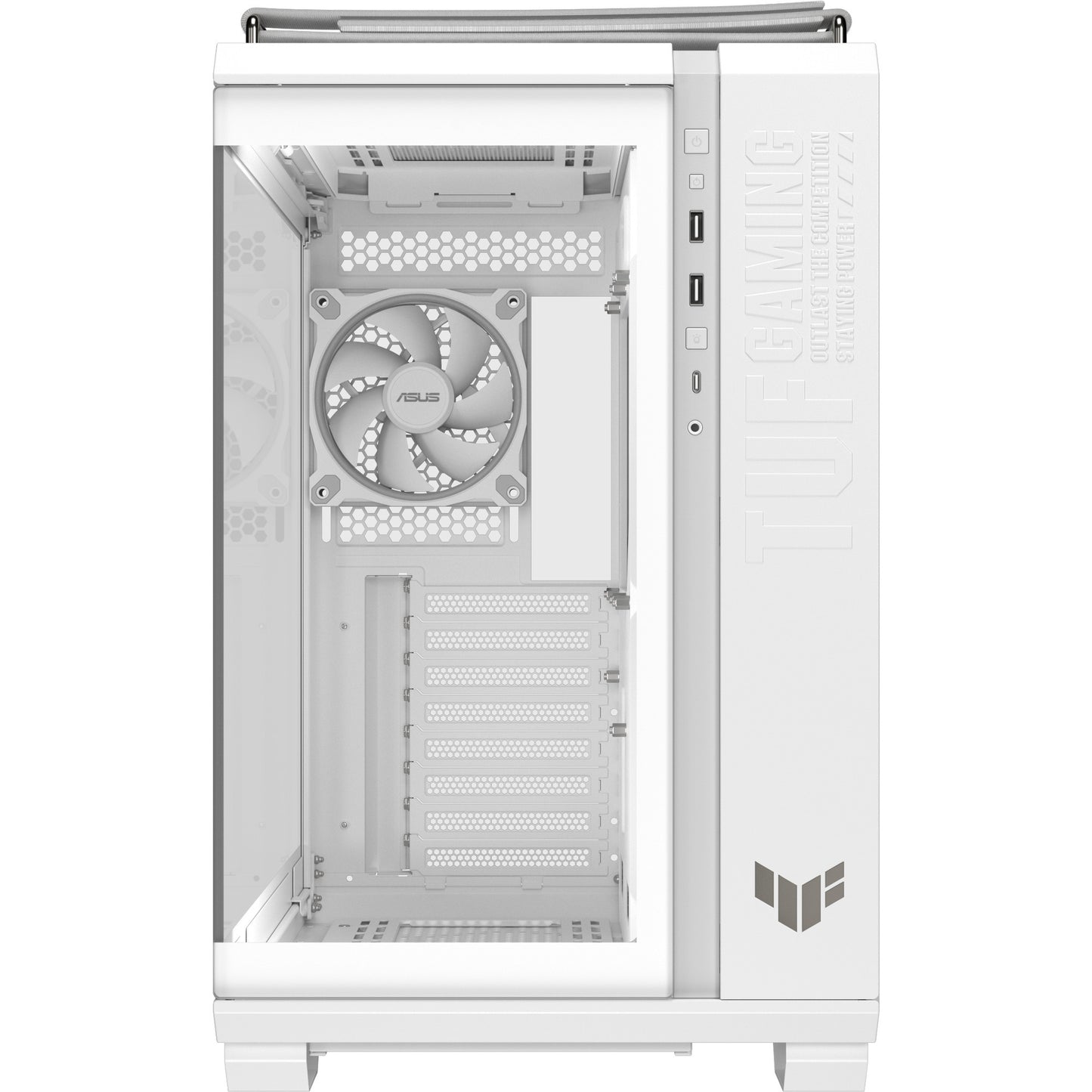Asus tuf gaming gt502 horizon argb midi tower behuizing (wit | 3x usb-a | 1x usb-c | tempered glass)