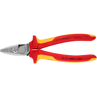 Knipex adereindhulstang 0,25-16,0 mm vde - 97 78 180 - 9778180