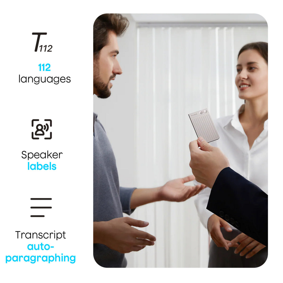 Plaud note dicteerapparaat (zilver, 64 gb, bluetooth (ble 5.2), wi-fi (2.4ghz))