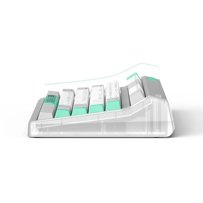 Iqunix og80 wormhole wireless mechanical keyboard (grijs, us lay-out (qwerty), cherry mx red, 80% (tkl), rgb leds, hot-swappable, pbt, 2.4ghz | bluetooth 5.1 | usb-c)