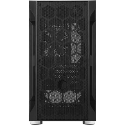 Silverstone sst-fah1mb-g midi tower behuizing (zwart | 3x usb-a | tempered glass)