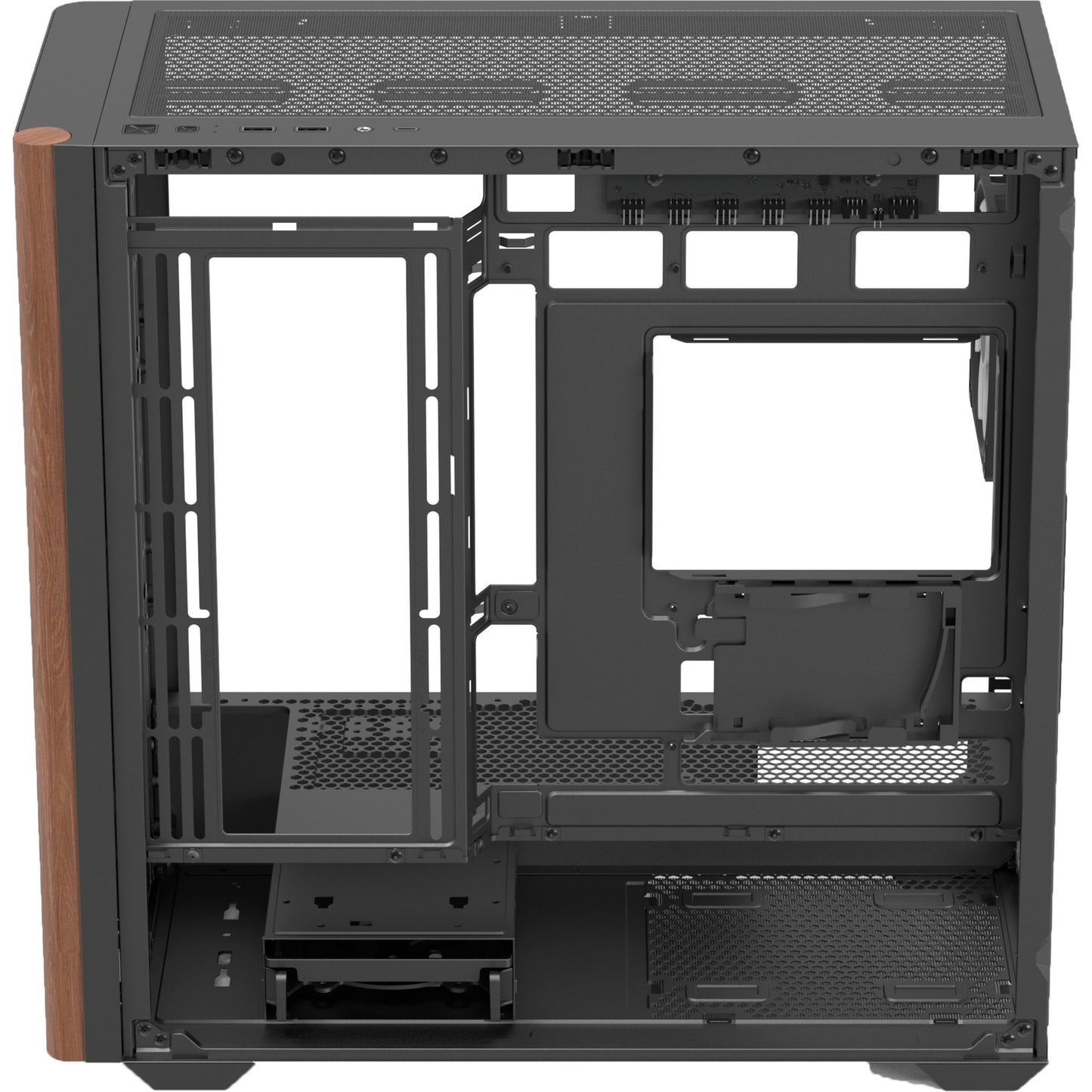 Aerocool b301a mini tower behuizing (zwart | 1x usb-a | 1x usb-c | rgb)