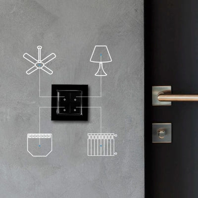 Shelly wall switch 4 knop (zwart)
