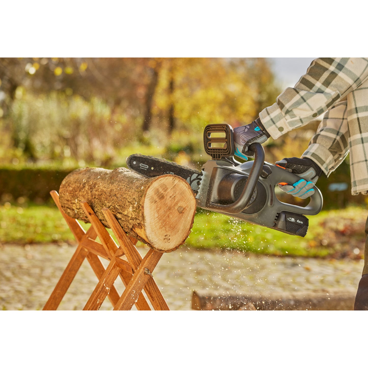 Gardena accukettingzaag powersaw 250 18v (grijs turquoise, accu en oplader inbegrepen, power for all alliance)