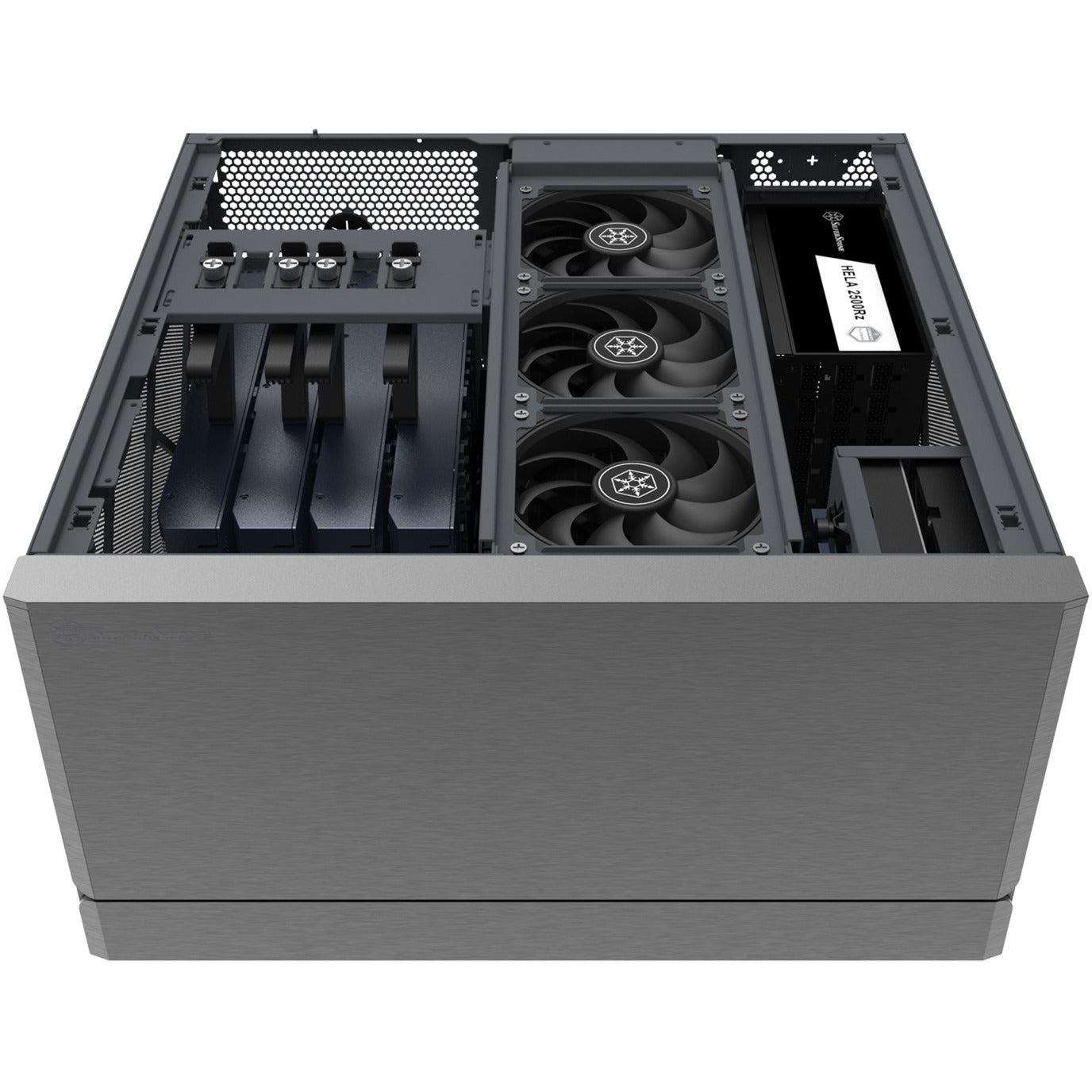 Silverstone crown 04 htpc behuizing (donkergrijs | 4x usb-a | 1x usb-c)