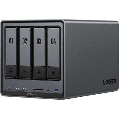 Ugreen nasync dxp4800 plus (grijs, 1x 2,5gbe, 1x 10gbe, hdmi, usb-c)