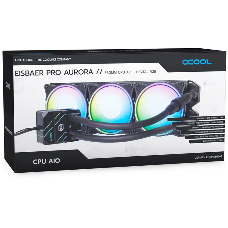 Alphacool eisbär pro aurora 360 waterkoeling (zwart)