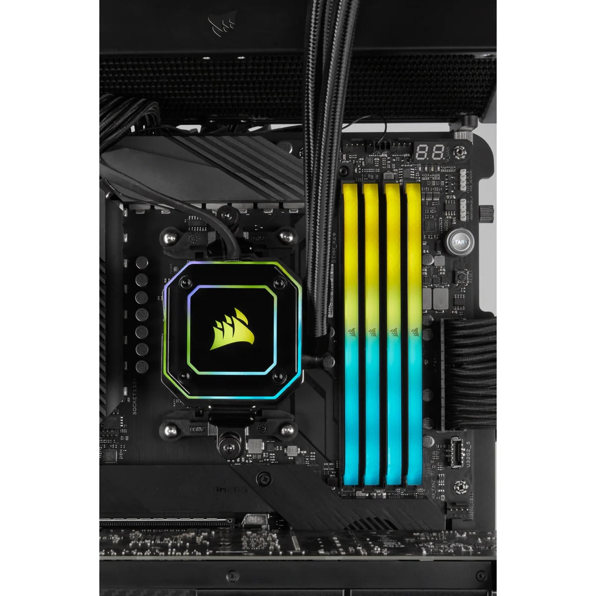 Corsair vengeance rgb rs 16 gb ddr4-3200 (2x 8 gb) werkgeheugen (zwart, cmg16gx4m2e3200c16, xmp 2.0)