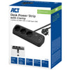 Act connectivity stekkerdoos met 3 type-f stopcontacten stekkerdoos (zwart, 30w power delivery, usb type-c a poorten)