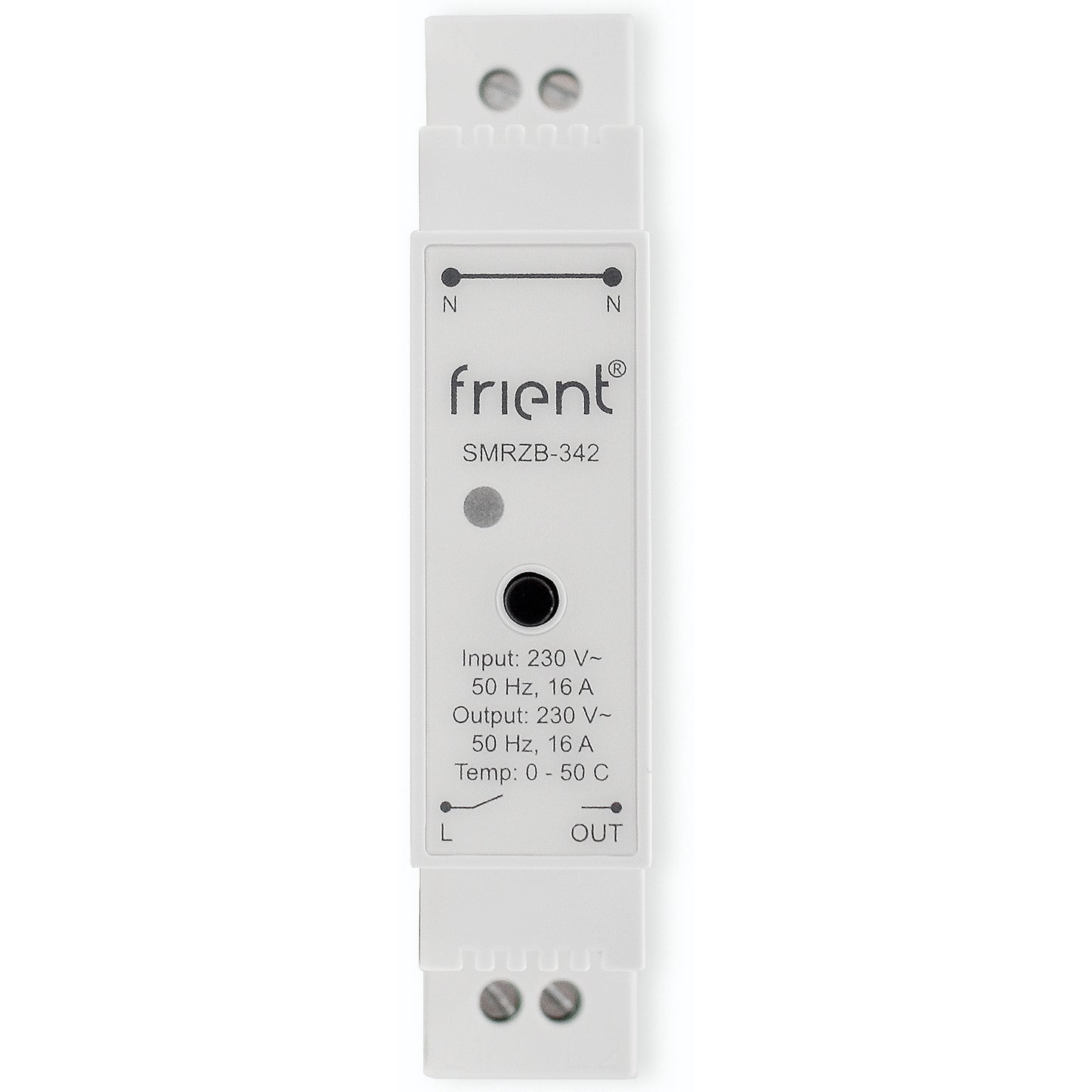 Frient smart din relay relais (lichtgrijs, zigbee)