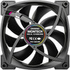 Montech rx120 pwm rgb case fan (zwart, 120 x 25 x 120 mm, 3-pin argb)