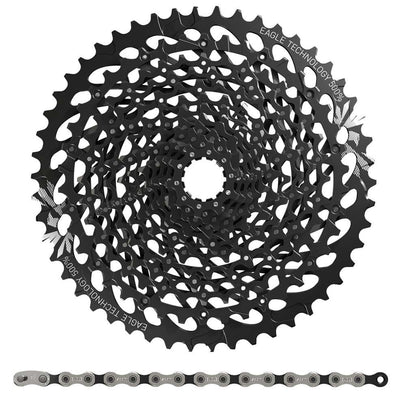 Sram gx eagle xg-1275 cassette + pc gx eagle chain 12-speed wear and tear set