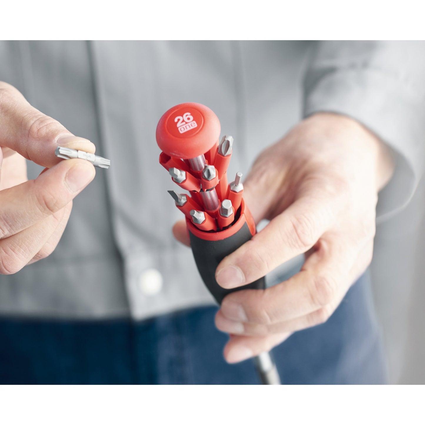 Wiha schroevendraaier met bitmagazijn liftup 26one (zwart rood, incl. 13 dubbelbits 1 4 )