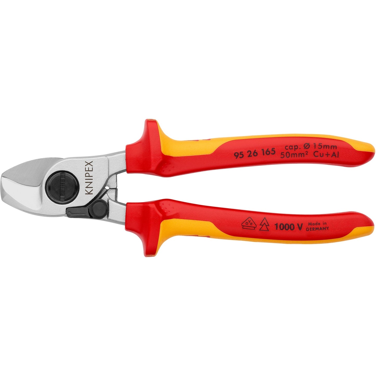 Knipex 95 26 165 kabelschaar 165mm met openingsveer vde