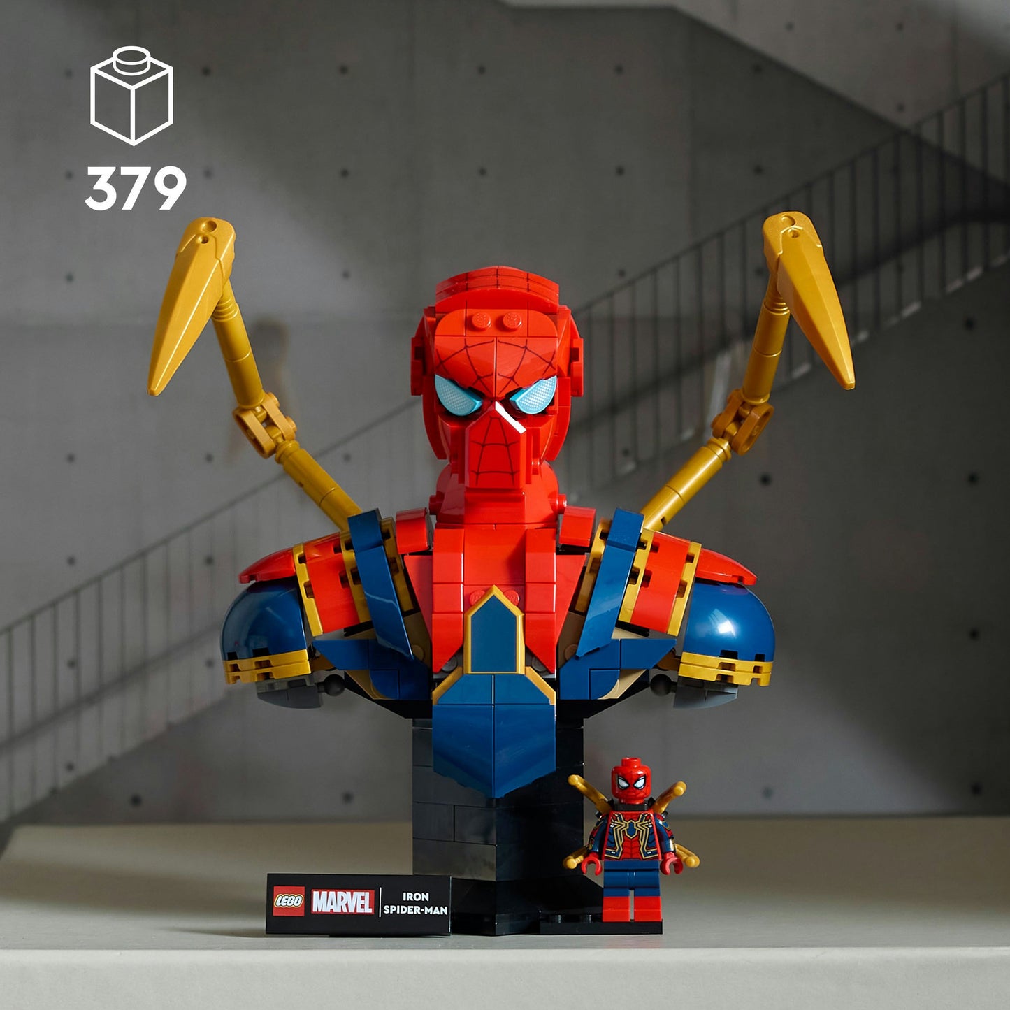 Lego marvel - iron spider-man buste constructiespeelgoed (76326)