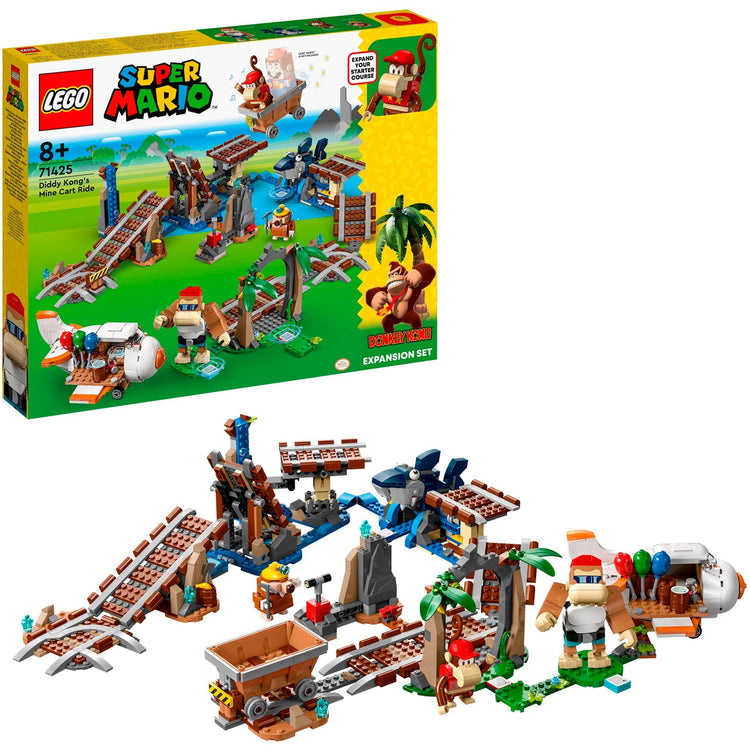 Lego super mario - uitbreidingsset: diddy kongs mijnwagenrit constructiespeelgoed (71425)