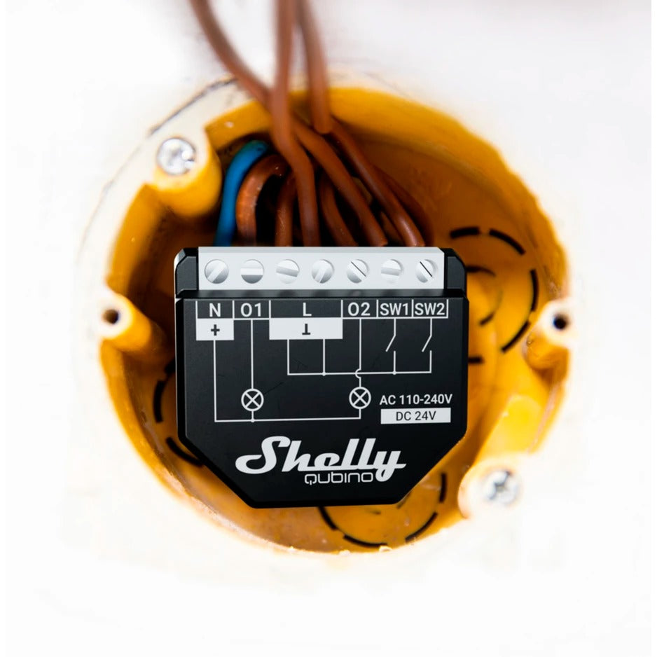 Shelly qubino wave 2pm relais (zwart, 2-kanaals, z-wave)