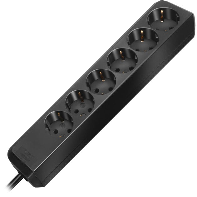 Brennenstuhl eco-line 6-voudig zwart 1,5m h05vv-f 3g1,5