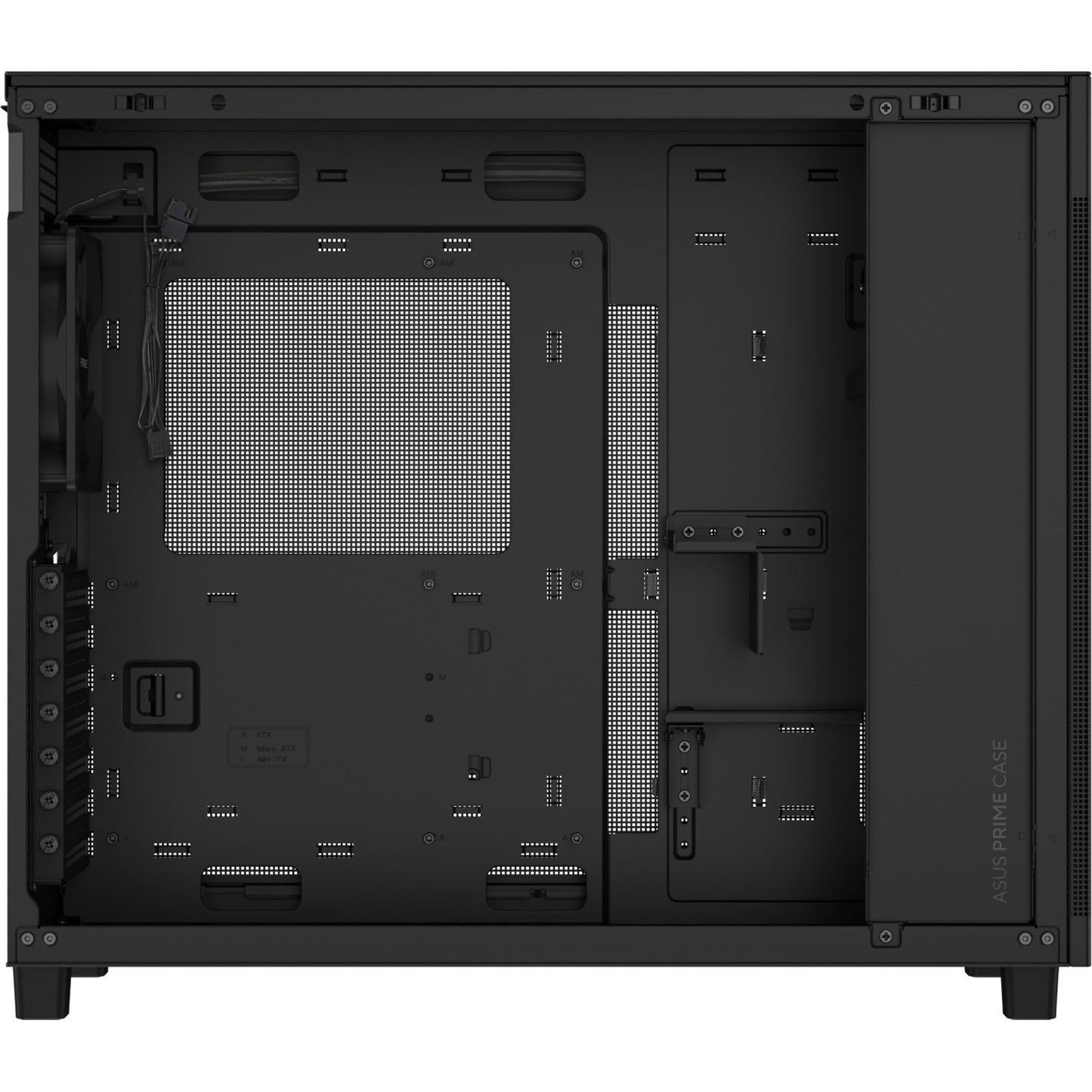 Asus prime ap303 - mesh panel midi tower behuizing (zwart | 2x usb-a | 1x usb-c)