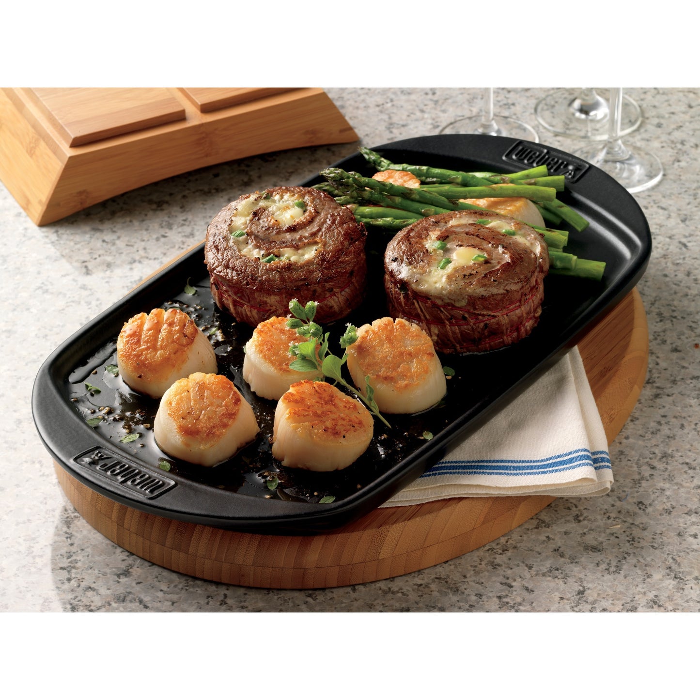 Weber bakplaat grillplaat (zwart, 40 x 22 cm)