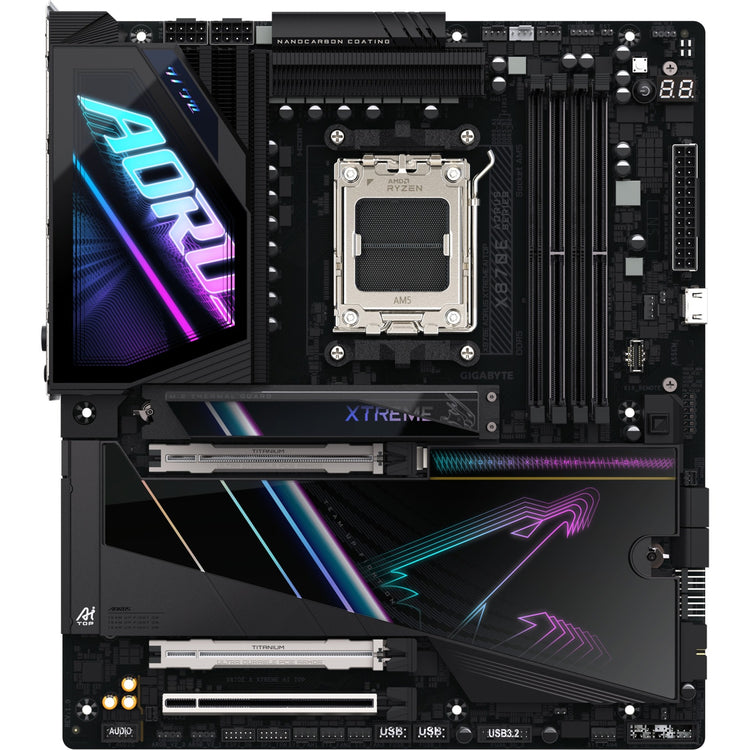 Gigabyte x870e a xtreme ai top socket am5 moederbord (zwart, raid, 2x 10 gb-lan, wlan, bt, sound, e-atx)