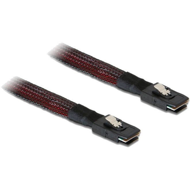 Delock mini sas sff-8087 > mini sas sff-8087 kabel (rood zwart, 0,5 meter)