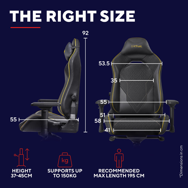 Trust gxt 721bm ruya pro batman gaming stoel (zwart geel)