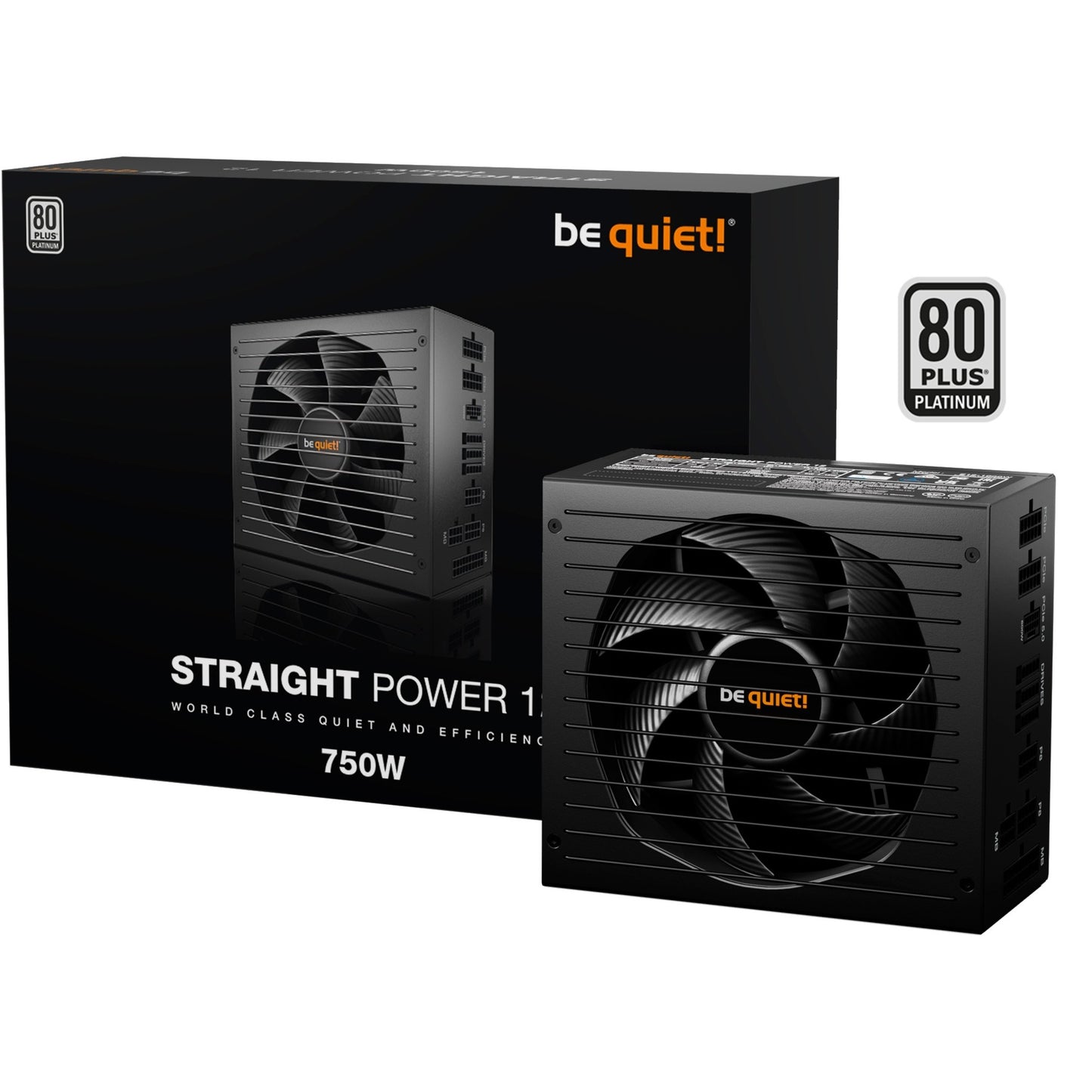 Be quiet! straight power 12 platinum modulaire 750 watt voeding (zwart, 1x 12v-2x6, 4x pcie)