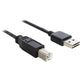 Delock easy-usb-a 2.0 male > usb-b 2.0 male kabel (zwart, 3 meter)