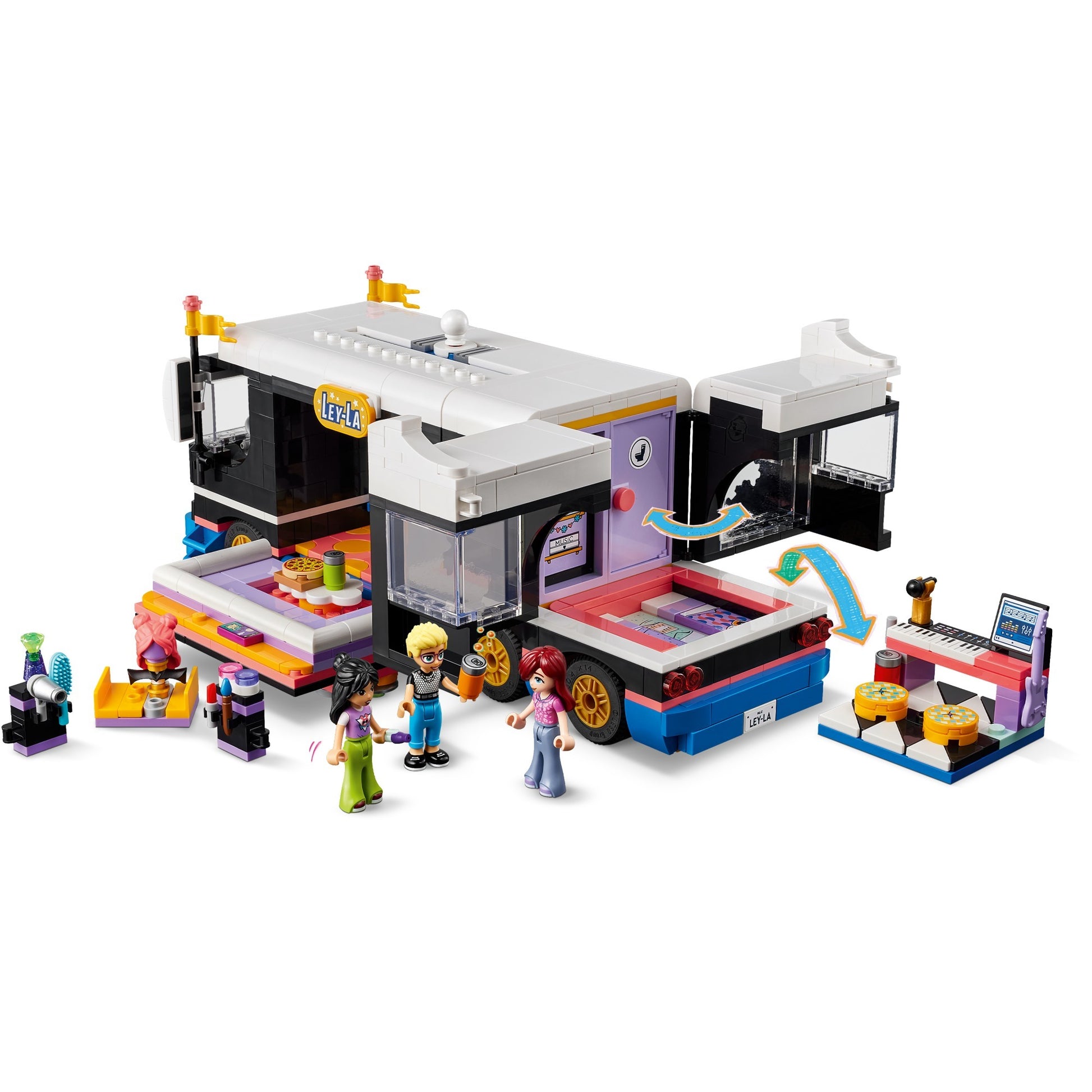 Lego friends - toerbus van popster constructiespeelgoed (42619)