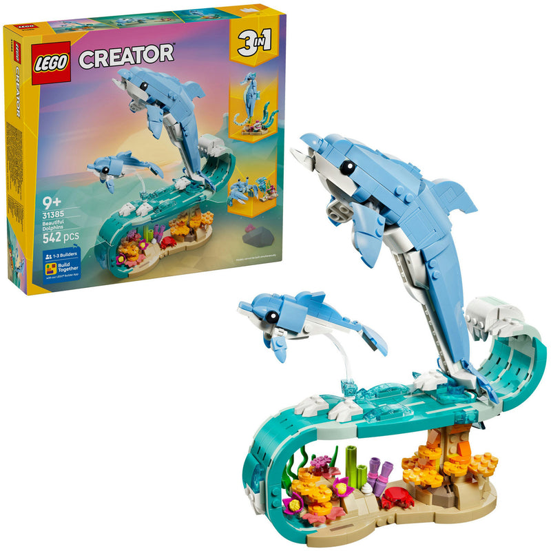 Lego creator 3-in-1 - zeedieren: prachtige dolfijnen constructiespeelgoed (31385)