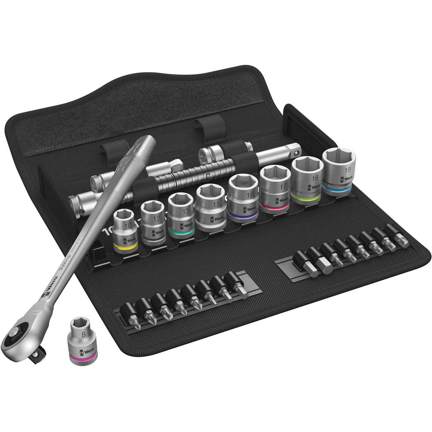 Wera zyklop metal-knarrens.8100 sb7 3 8 gereedschapsset ( 28-delig )