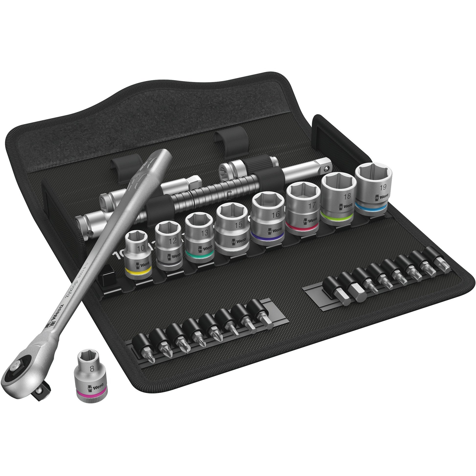 Wera zyklop metal-knarrens.8100 sb7 3 8 gereedschapsset ( 28-delig )