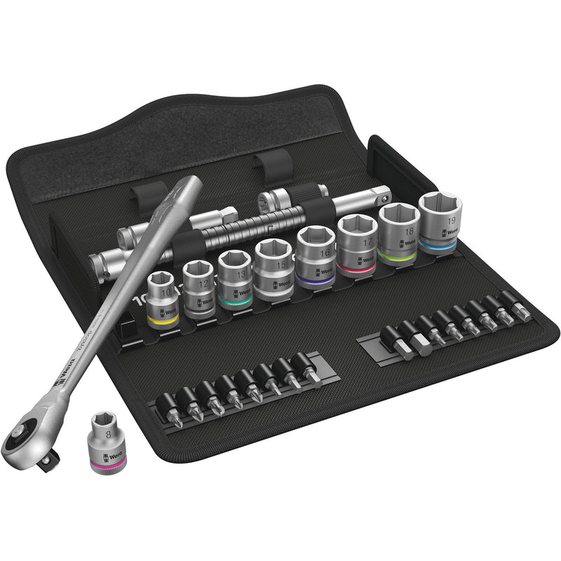 Wera zyklop metal-knarrens.8100 sb7 3 8 gereedschapsset ( 28-delig )