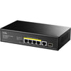 Cudy 5-port 10 100 1000 poe+ switch with 1 sfp port (zwart)