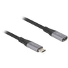 Delock usb-c verlengkabel 40 gbps, pd 3.1, 240 w, 2 meter (zwart grijs)