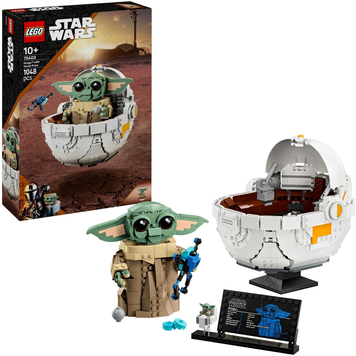Lego star wars: the mandalorian™ grogu™ met zweefkinderwagen 75403