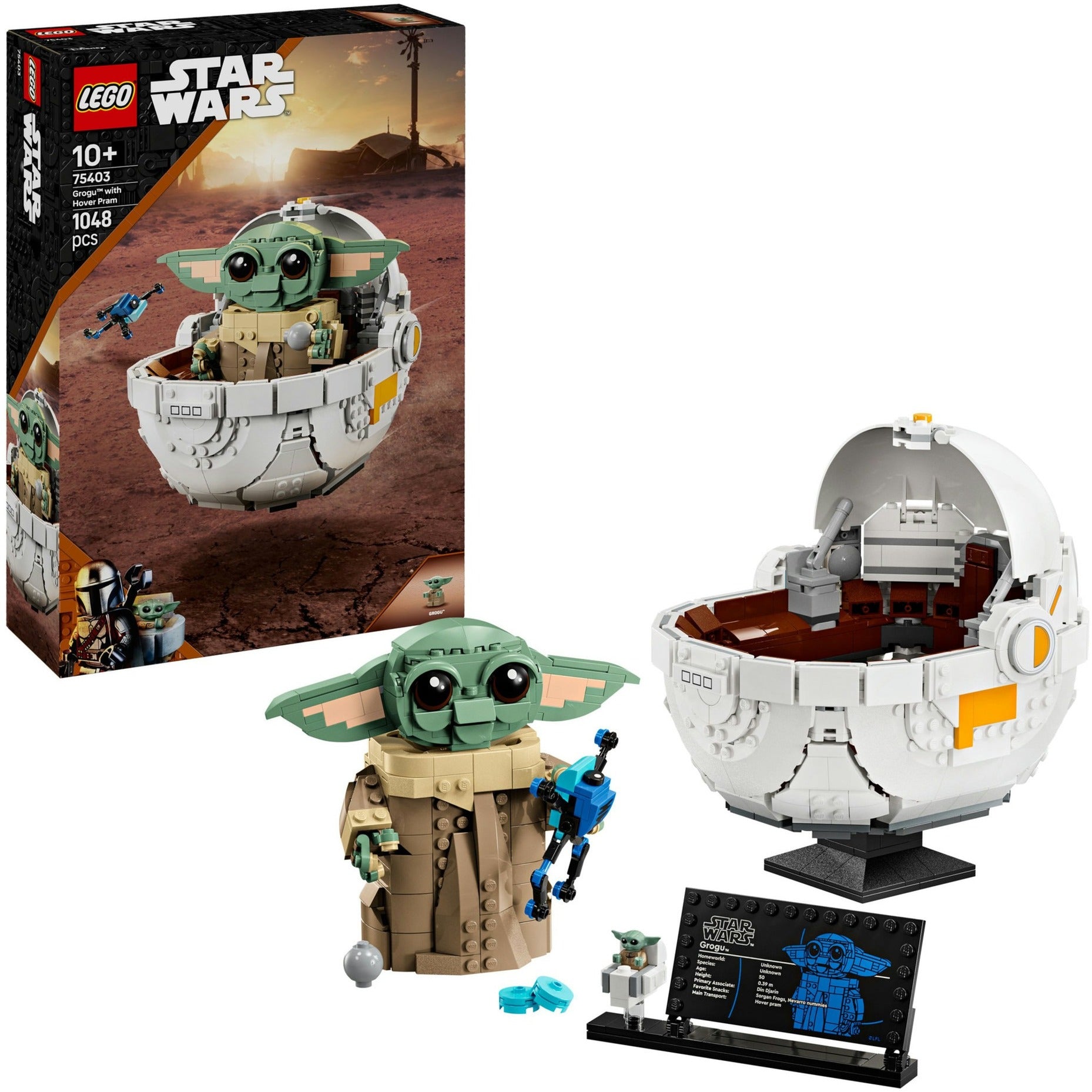 Lego star wars: the mandalorian™ grogu™ met zweefkinderwagen 75403