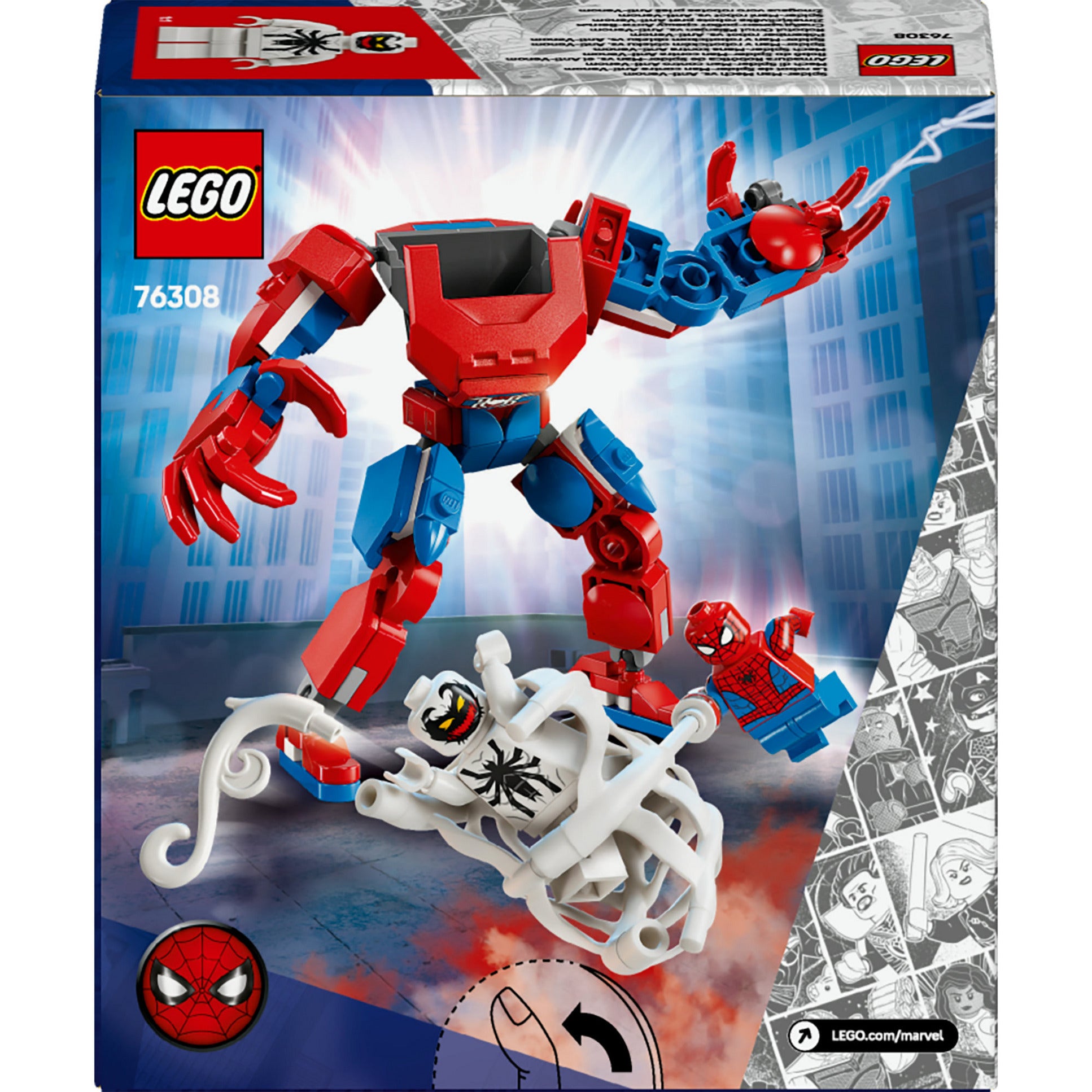 Lego super heroes 76308 spider-man mecha vs. anti-venom