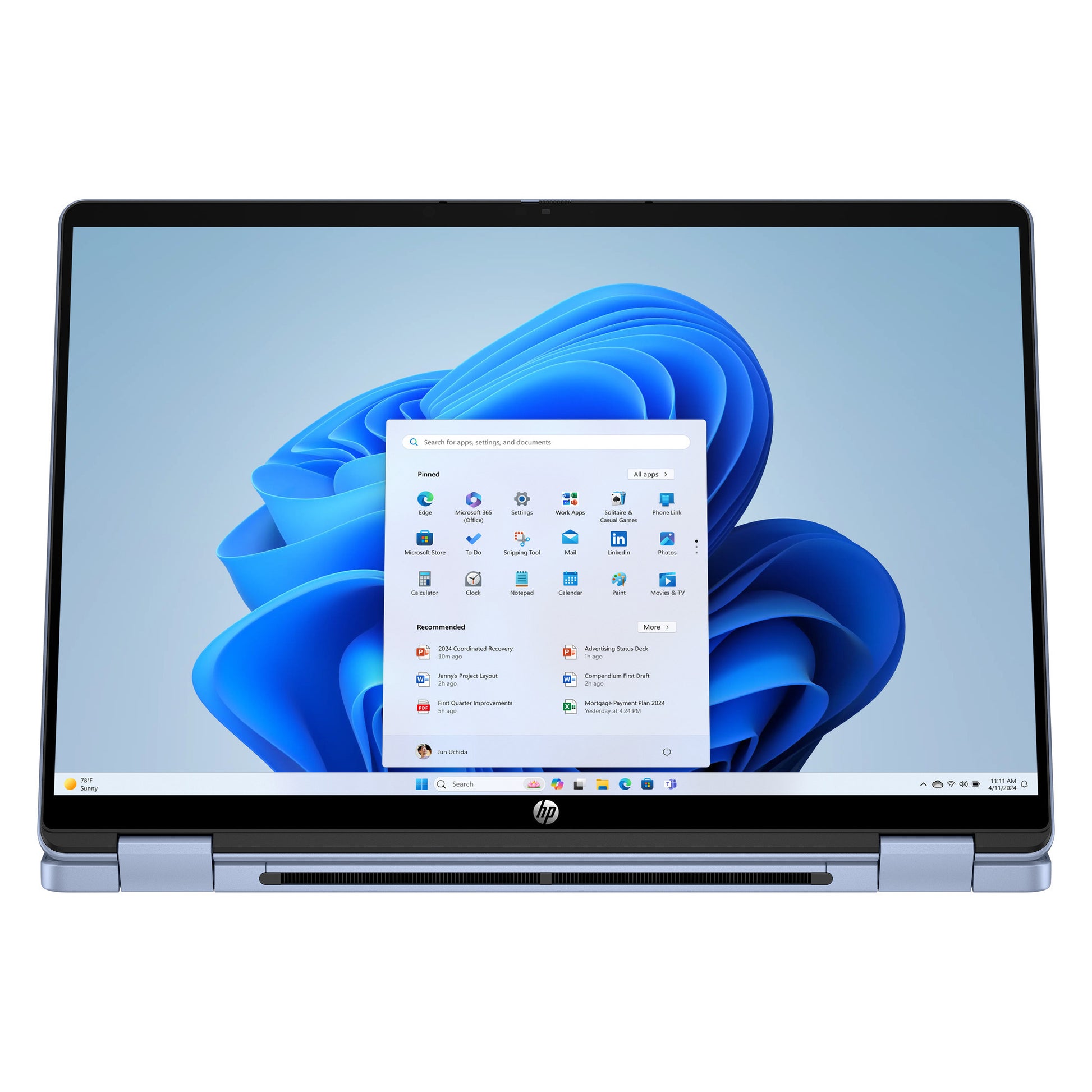 Hp omnibook 5 flip 2-in-1 14-fp0251ndx 14 laptop (blauw | core 5 120u | intel graphics | 8 gb | 512 gb ssd | touch)
