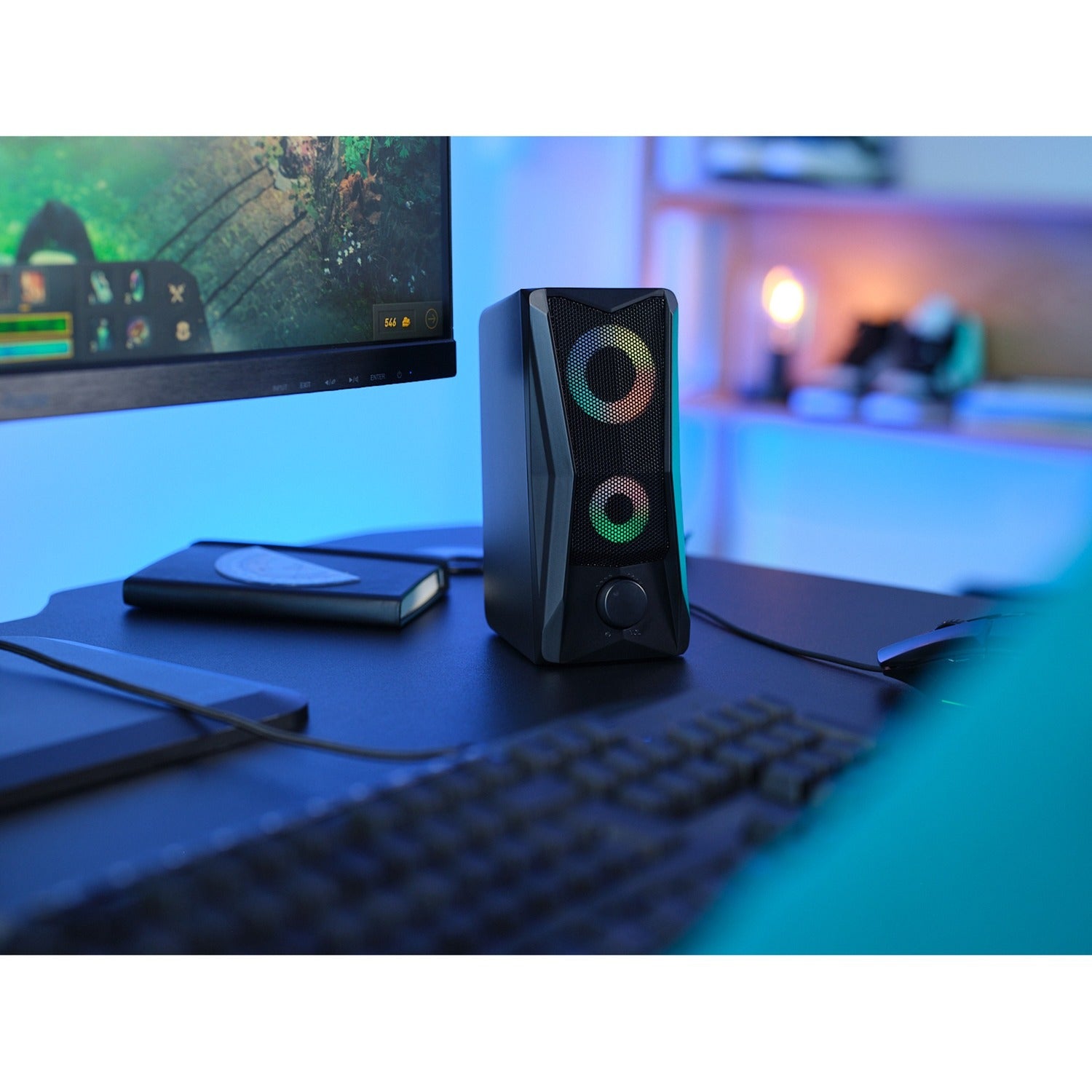 Trust gxt 606 javv rgb verlichte 2.0 speakerset pc-luidspreker (zwart)