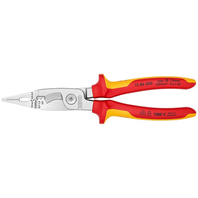 Knipex installatietang 1000v - 200mm - verchroomd - rood