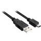 Sharkoon usb-a 2.0 > mini usb-b kabel (zwart, 3 meter, dubbele afscherming)