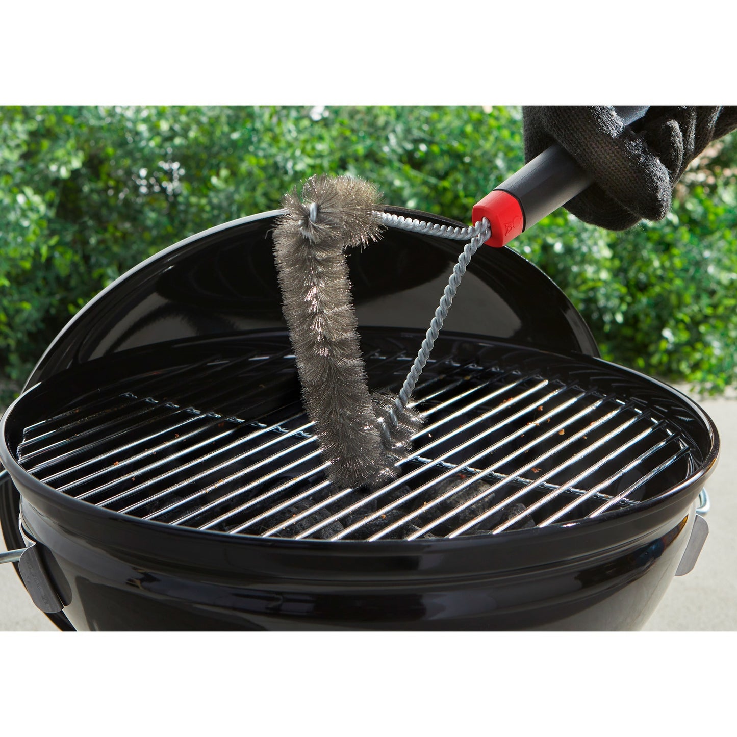 Weber driezijdige reinigingsborstel grillreinigingsborstel (zwart rood, 30 cm)