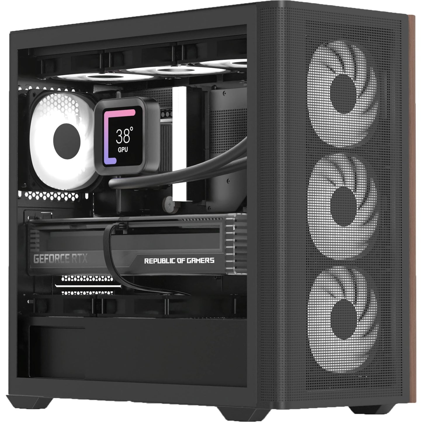 Aerocool b301a mini tower behuizing (zwart | 1x usb-a | 1x usb-c | rgb)